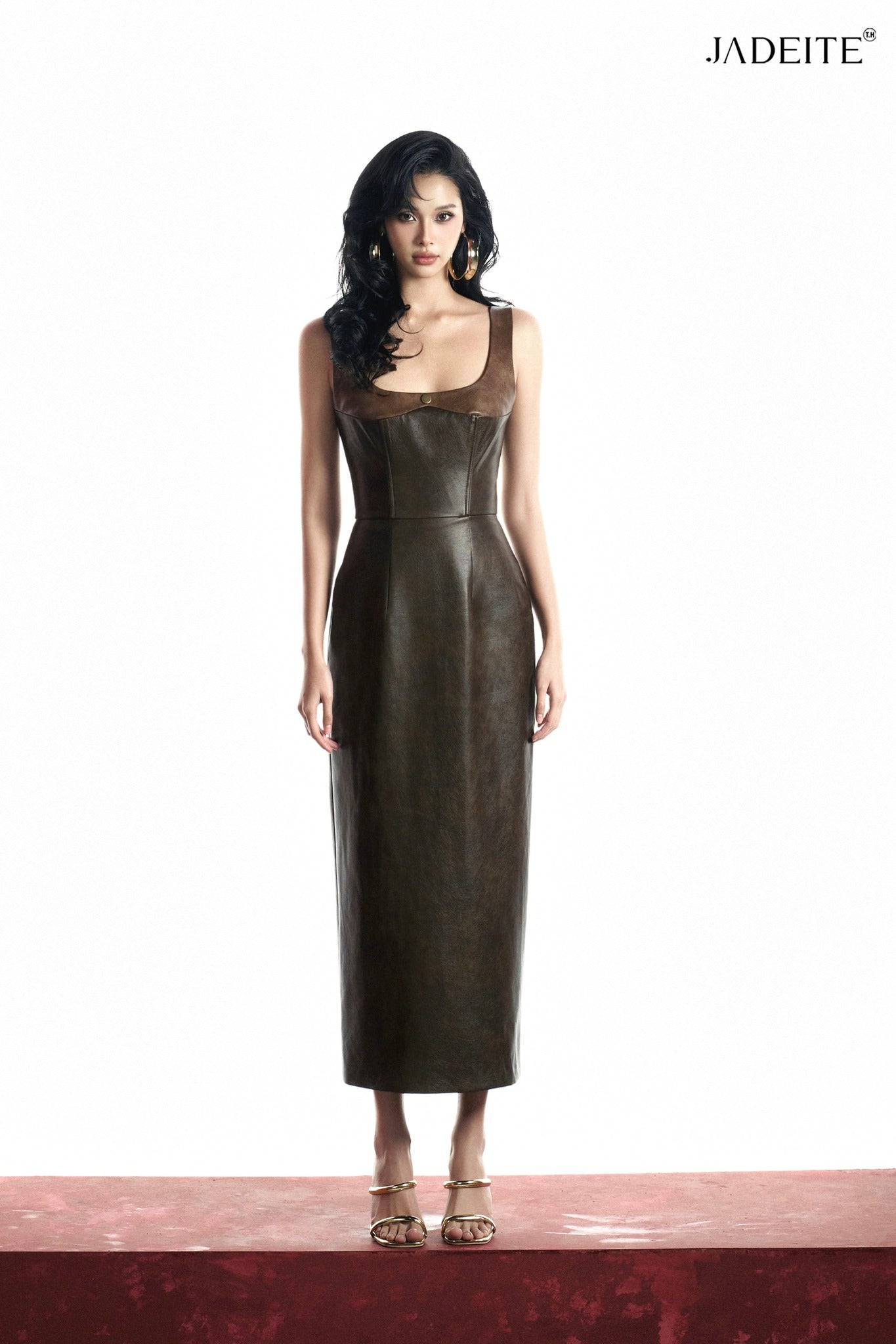 Cara Leather Midi Dress