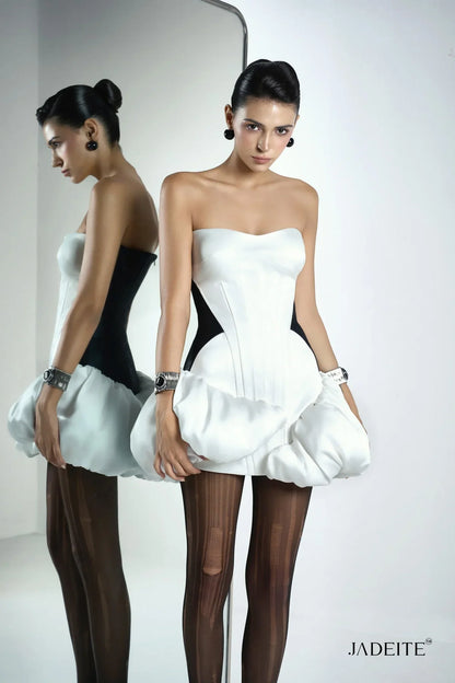 Hour-Glass BW Cloudy Dress