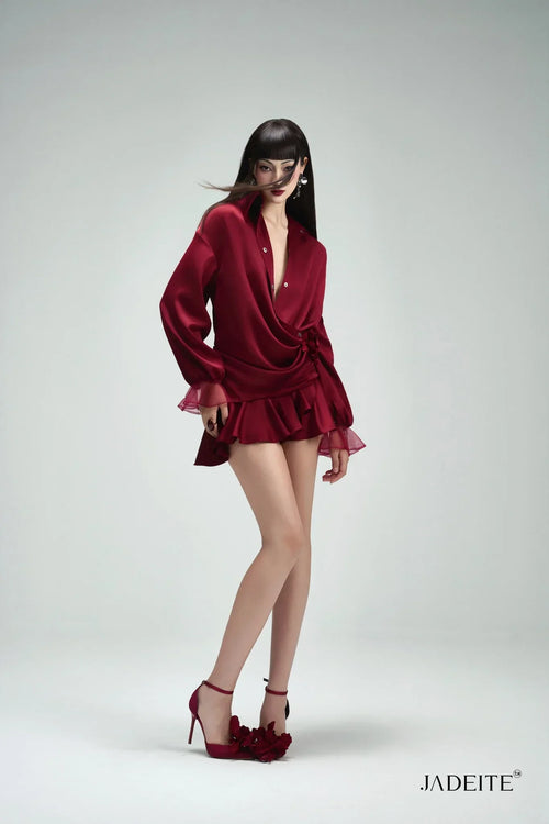 Raffle Red Shirt Dress